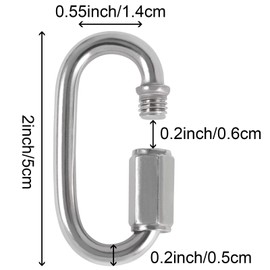 ZOENHOU 20 Pack M5 3/16 Inch Quick Link, 648 Lbs Stainless Steel Threaded Chain Connector Heavy Duty D Shape Locking Repair Link for Backpack DIY Accessories