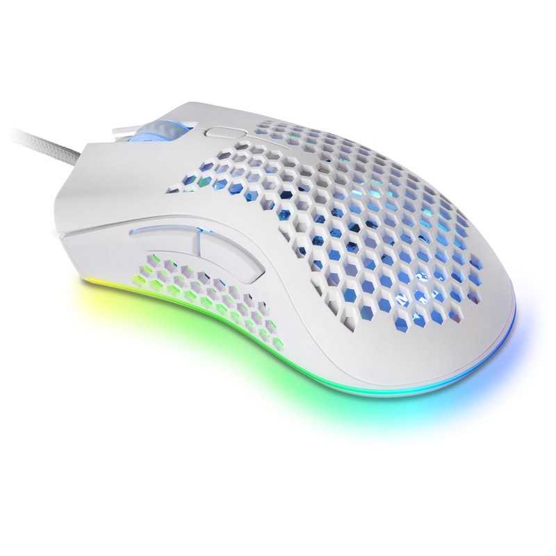 Mars Gaming MMEXW White RGB Gaming Mouse 32K DPI Feather