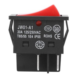 Eujgoov Toggle Switch On-Off, 30A 4-Pin On Off Square Rocker Switch Boat Type Electric Welding Switch with Red Light (1 Piece)