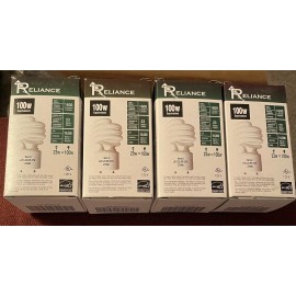Reliance 4 Reliance 23W GU24 CFL Spiral Light Bulb 2700K 23W = 100W Equivalent 4 Pack set