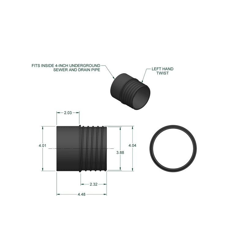 WOODRIVER Dust Connection 4" PVC Sewer & Drain Pipe to