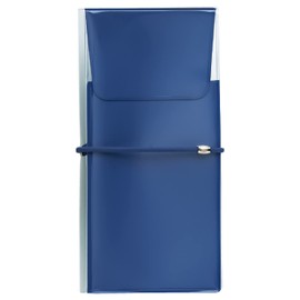 LIHIT LAB Anti-Bacterial PVC Flat Pencil Case, Transparent, Slim, ALCLEA, Blue A7941-8