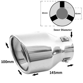 Rumplex Exhaust Trim Round Stainless Steel Sports Exhaust Tailpipe End Pipe Trim Exhaust Tips Tailpipe Trim Silencer Tip Universal Exhaust Pipe Chrome Rustproof