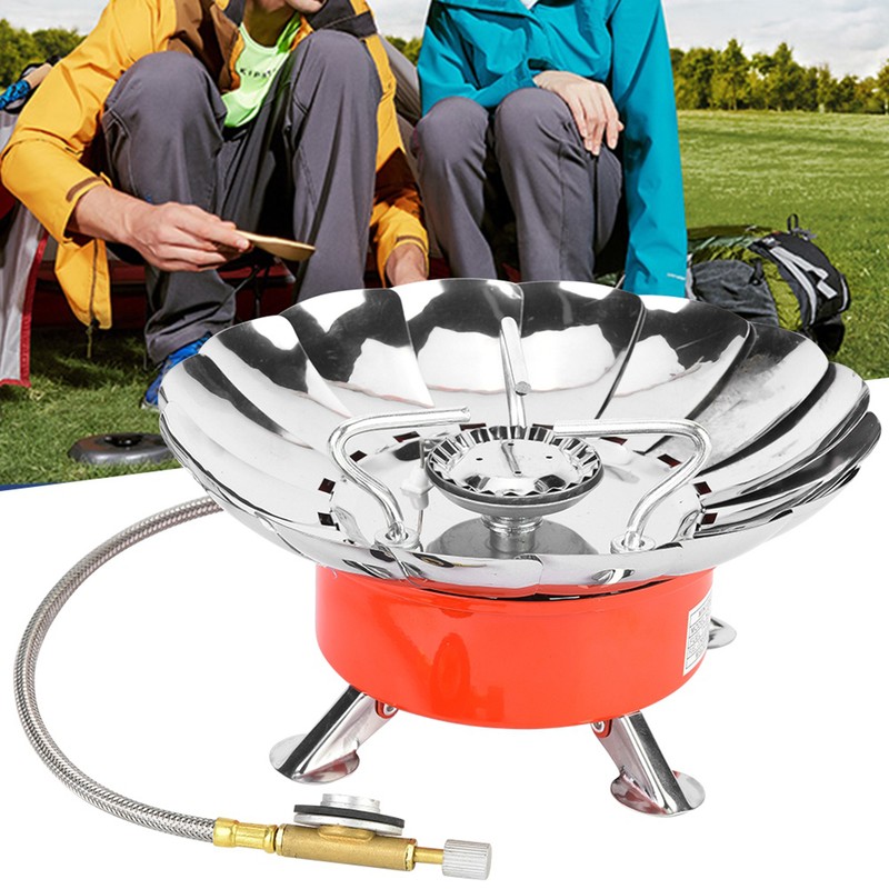 Outdoor Windproof Folding Camping Portable Mini Burner Picnic Barbecue Gas