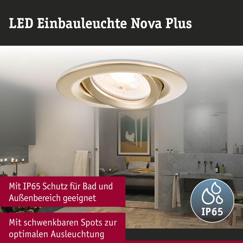 Paulmann Nova Plus 92403 Recessed Light IP65 Round 93 mm