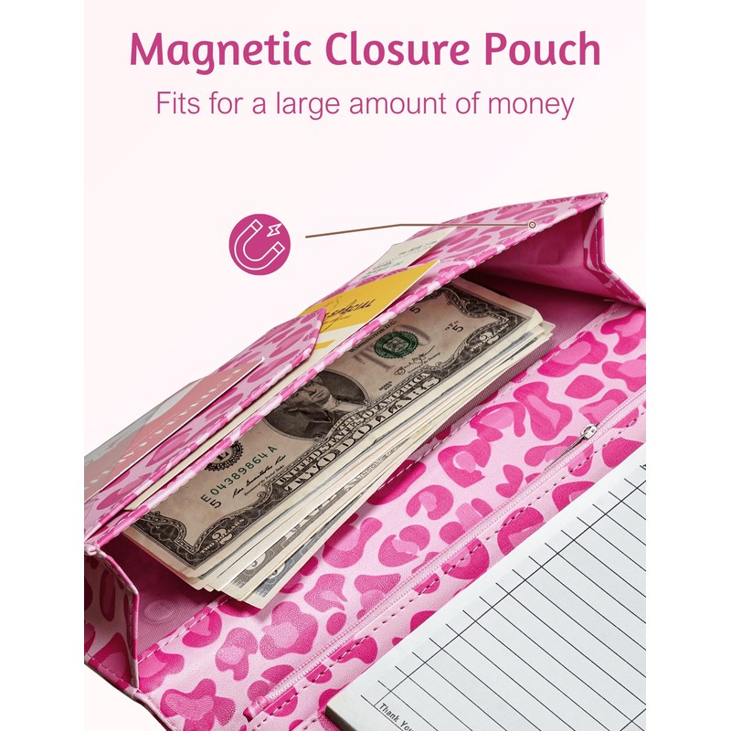 Server Book for Waitress Book with Zipper Pocket and Magnetic