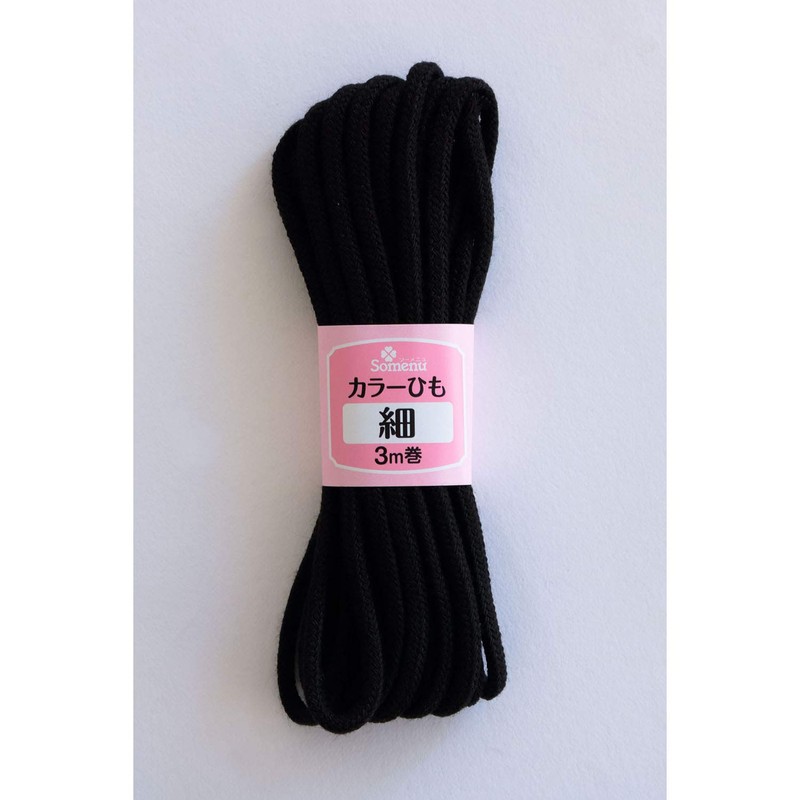 Clover カラーひも 細 3m巻 黒 26-143