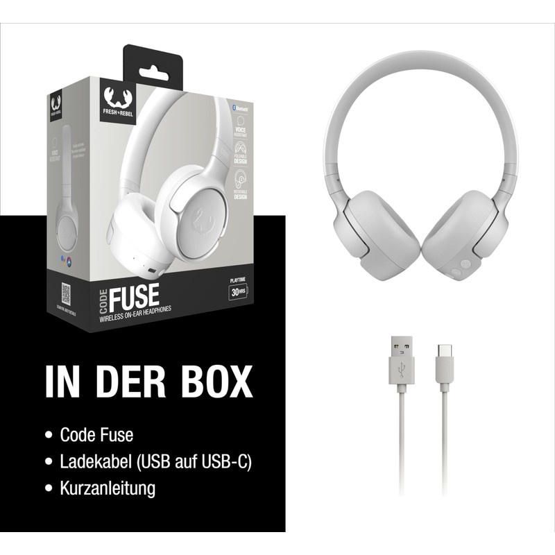Fresh 'n Rebel Code Fuse Bluetooth Headphones On-Ear Wireless 30