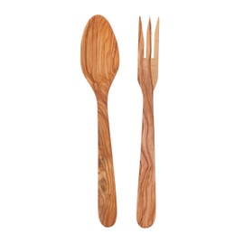 Olive Wood Salad Fork and Spoon Set of 2
