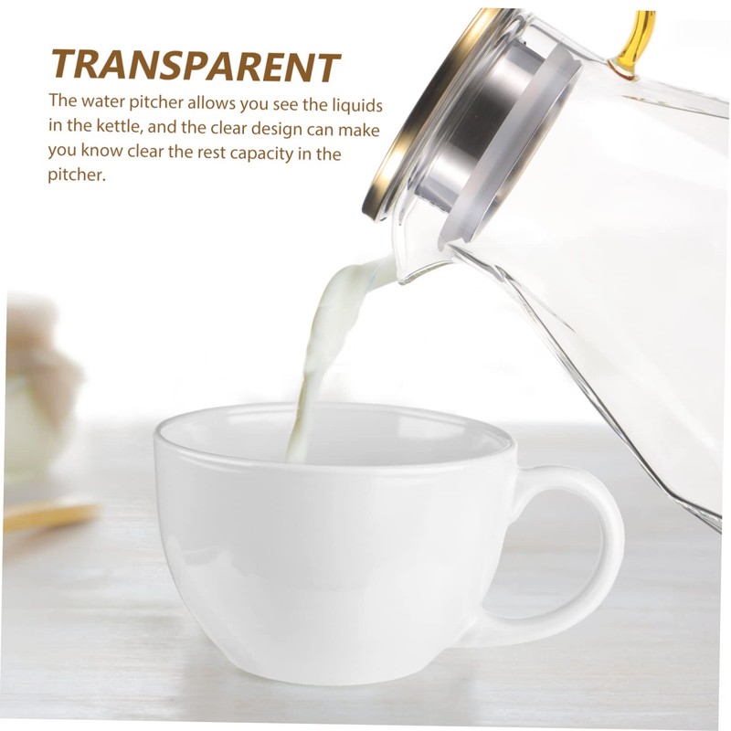 Ciieeo Glass Beverage Serving Pitcher with Lid Elegant Iced for