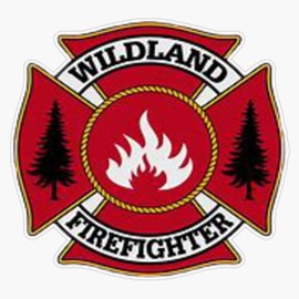 Wildland Firefighter Symbol Sticker Bumper Sticker Vinyl Decal 5"