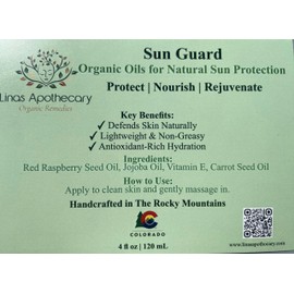 Linas Apothecary Linas Apothecary Sun Guard Organic, Natural Sun Protection Oil, 4 fl oz, Lightweight Non-Greasy Formula