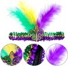 Zhzrche 2Pcs Mardi Gras Feather Headband for New Orleans Masquerade