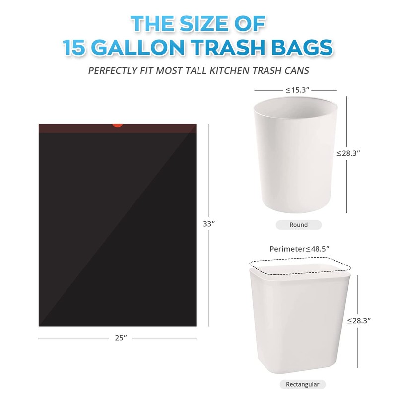 Ultra Strong 15 Gallon Drawstring Trash Bags (102 Count) Large