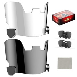 ROMRLD Football Helmet Visor 2-Pack for Adult Helmets - Shatterproof Polycarbonate Shields with Quick-Change Clips | NFHS Approved, Day & Night Combo