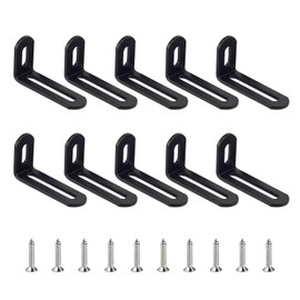 10 Pcs Adjustable Corner Bracket, 2"x1"x0.5" Metal Slotted L Brackets Heavy Duty 90 Degree Right Angle Fastener, L-Shape Black Shelf Bracket Corner Support Brace