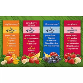 Gourmet Kitchn Naked Juice Variety Pack | Strawberry Banana, Mighty Mango, Berry Blast and Blue Machine | No Sugar Added And Non GMO - 2 Boxes (10 oz., 12 pk. Each), Total 24 Juice,2 Pack