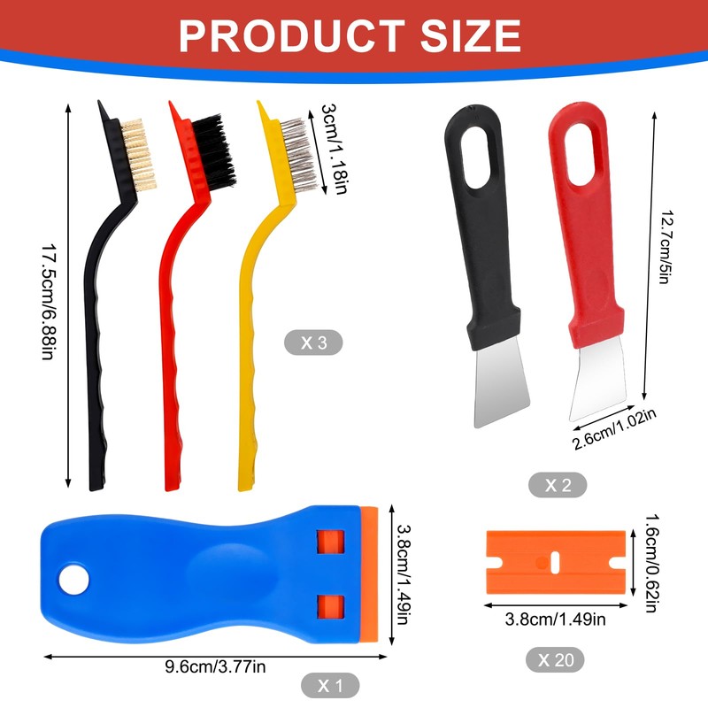 Cleaning Scraper Tool Non Scratch, 1Pcs Plastic Scraper with 20
