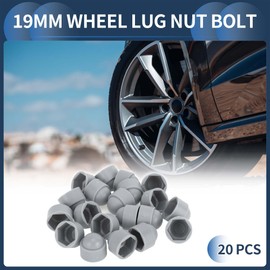 INFINAUTO Wheel Lug Nut Bolt Exterior 19mm Rims Tire Nut Screws Dust Cap Cover Nut Protection Plastic Gray