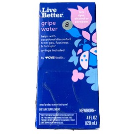 Live Better Baby Organic Gripe Water for Infants & Babies Nighttime or Day New