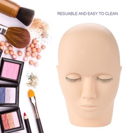 Lash Mannequin Head, Practice Training Head for Make Up and Lash Extention, Cosmetology Doll Head Soft Touch Rubber Practice Face Model Easy to Clean by Skincare Essential Oil