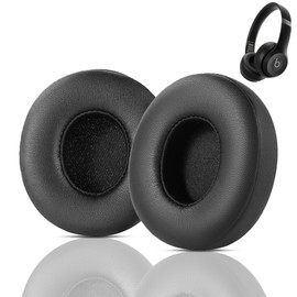 Solo 4 Ohrpolster Ersatz Kompatibel mit Beats Solo 4 Wireless Bluetooth On-Ear Kopfhörer, Ersatz Ohrpolster Kissen (Proteinleder/Memory-Schaum)