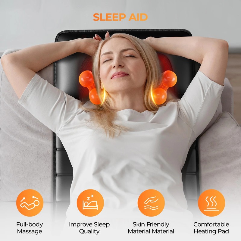 Toolzia Shiatsu Full Body Massage Mat with Heat - Detachable