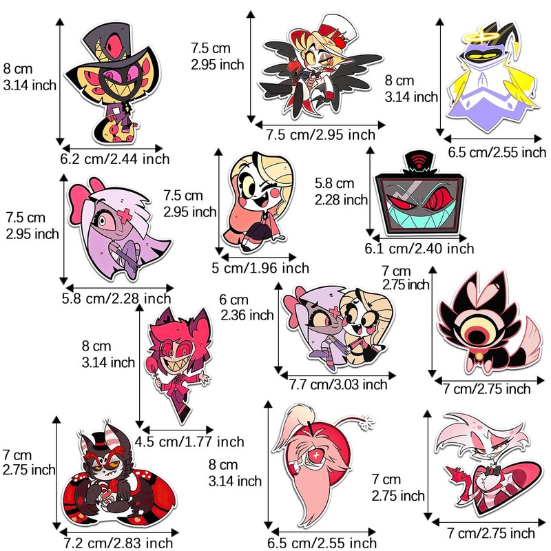 GTOTd Hotel Cartoon Fridge Magnet (12 Packs) Movie Merch Blackboard