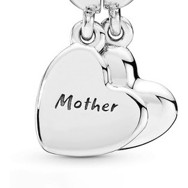 PHCLASY Mother and Son Hearts Charms Compatible for Bracelets Holiday Pendant Beads Charm Jewellery Present for Women Valentine's Day and Mother's Day