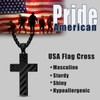 Christian Gift for Nephew – Black American Flag Cross Necklace