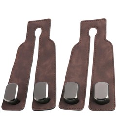Annlpoy Pack of 2 Car Storage Hooks, Double Hooks for Car Seats, Double Hook Back Hook, Double Hook Design for Car Seat Backrest, Practical Storage Hooks for Handbags and Purses, Brown