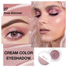 Kaely Cream Single Eyeshadow Makeup, Rose Shimmer Highly Pigmented Monochrome Eye Shadow Pallette, Waterproof Natural Mini Eyeshadow Brightener, sombras en crema para ojos, Blendable, 27
