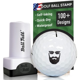 Ball Tatt - Beard Man Golf Ball Stamp, Golf Ball Stamper, Self-Inking Golf Ball Stamp Markers, Reusable Golf Ball Marking Tool to Identify Golf Balls, Golfer Gift Golfing Accessories