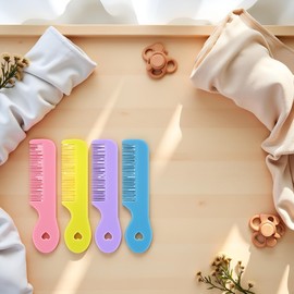 4 Pcs Colorful Baby Hair Comb for Newborn, Round Tip Bristles Cute Comb Baby Grooming for Sensitive Scalp Skin for Infant, Toddler, Kids Grooming, Healthcare Kit