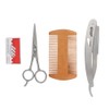 Blue ZOO 4pcs Beard Kit Shaving Knife Blade Double Sided