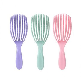 Shell-shaped Elastic Hair Brush Shampoo Brush Green 4ea