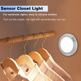 Motion Sensor Light Indoor, Battery Powered Closet Light, 6.2 inch 6000K Motion Detector Night Lights for Stairwell, Storeroom, Laundry, Hallway, Kitchen Cabinet(1 PCS)
