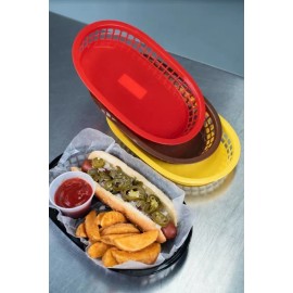 Dilitools Canasta Plástica Cafe 27.5 Cm Comida Rápida Botana 36 Piezas