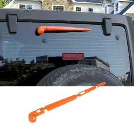 SQQP Rear Window Windshield Wiper Arm Blade Decoration Cover Trim for 2007-2018 Jeep Wrangler JK JKU(Orange）