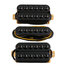 LYWSMSK 3PCS Invader Style Guitar Humbucker Pickup/Single Coil Pickup Set Neck & Middle & Bridge N/M/B (HSH,Black)