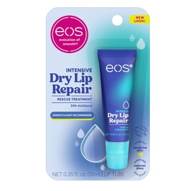 eos The Hero - Reparación de labios, tratamiento de labios extra secos, humedad 24 horas, tratamiento de labios durante la noche, extracto de fresa natural, 0.35 onzas líquidas