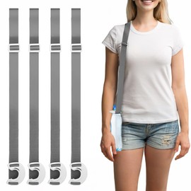 Generic 4 Pack Water Bottle Holder Lanyard, Adjustable Shoulder Strap for 16.9 fl oz Bottles (Grey)