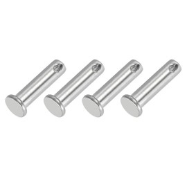 PATIKIL 8 x 30 mm Single Hole Clevis Pins, 4 Pcs 304 Stainless Steel Flat Head Pin for Hitch Pin Lock Link Hinge Systems, Silver
