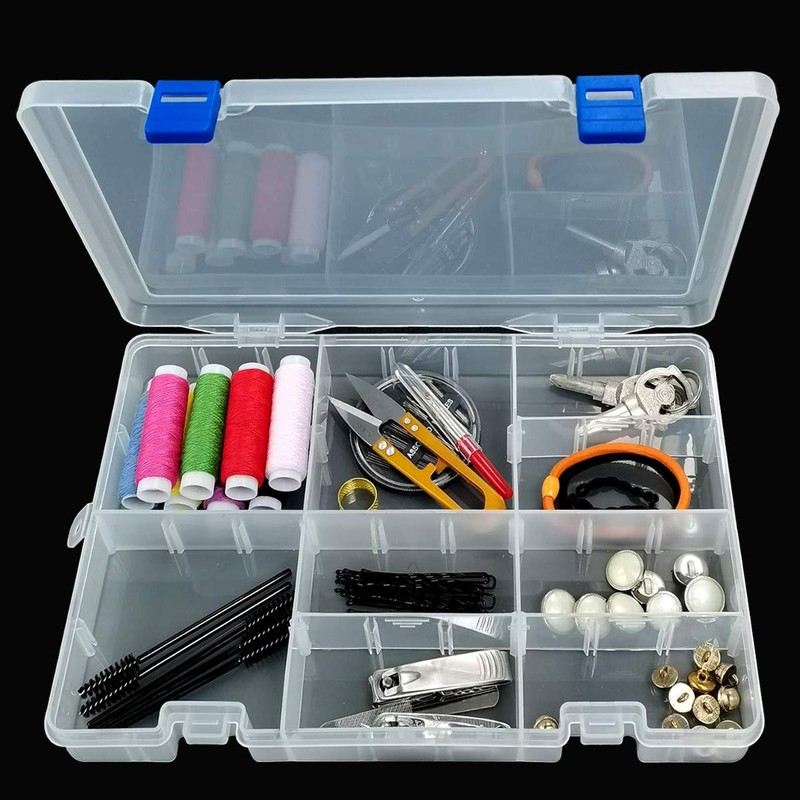 DARUITE Plastic Organizer Box Small Clear Storage Containers with Lid
