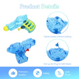 8-Piece Water Gun Set for Kids - Dinosaur Squirt Guns - Water Blaster Soakers - Water Activated Vests - Long-Range Shooting - Summer Pool and Beach Toy