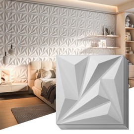 Art3d 20 Pack Decorative 3D Wall Panels, 19 Sq.feet PVC Interior Wall Décor, 11.8"x11.8", White