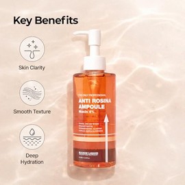 Ampolla coreana anti rosina de gran tamaño, cuidado de la piel coreano con niacinamida, glutatión, agua de aguas termales Jeju para una piel tranquila