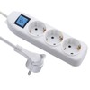 Electraline 62410, 3-Way Power Strip with Switch, Cable 1.5 m