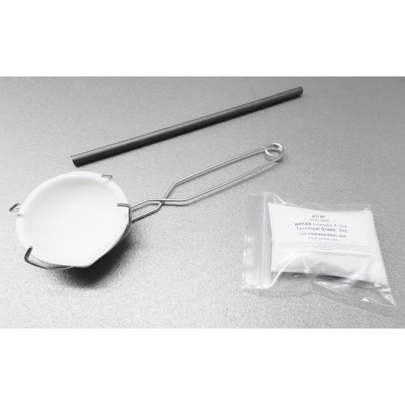 Torch Melting Gold Silver Kit Crucible Borax Handle Rod Melt