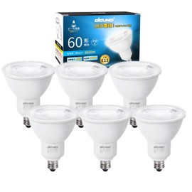 DiCUNO E11 Base LED Bulb, Spotlight, Daylight White, 6W, 60W Equivalent, 5000K, 660lm, LED Spotlight, Compatible with Airtight Fixtures, Wide Angle, AC100V, Non-Dimmable, PSE Certified, Pack of 6,